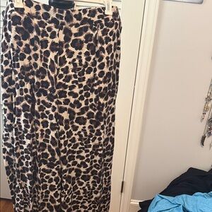 Torrid Leopard Print Wide Leg Palazzo Pants in Brown and Black